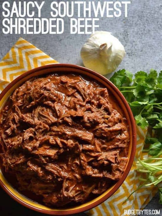 Saucy Southwest Shredded Beef from Budget Bytes