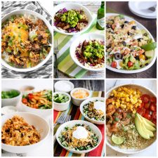Slow Cooker or Instant Pot Taco Bowls collage photo of featured recipes