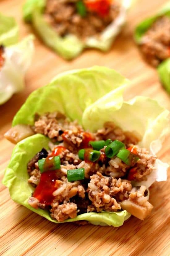 Slow Cooker and Instant Pot Chicken Lettuce Wraps from 365 Days of Slow + Pressure Cooking
