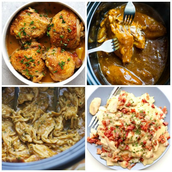 Slow Cooker or Instant Pot Honey Mustard Chicken top photo collage