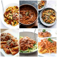 Slow Cooker or Instant Pot Ragu Pasta Sauce Recipes photo collage of featured recipes