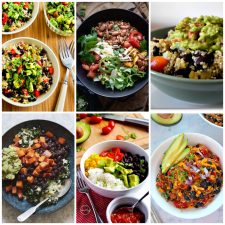 Slow Cooker or Instant Pot Vegetarian Mexican Bowls collage of featured recipes