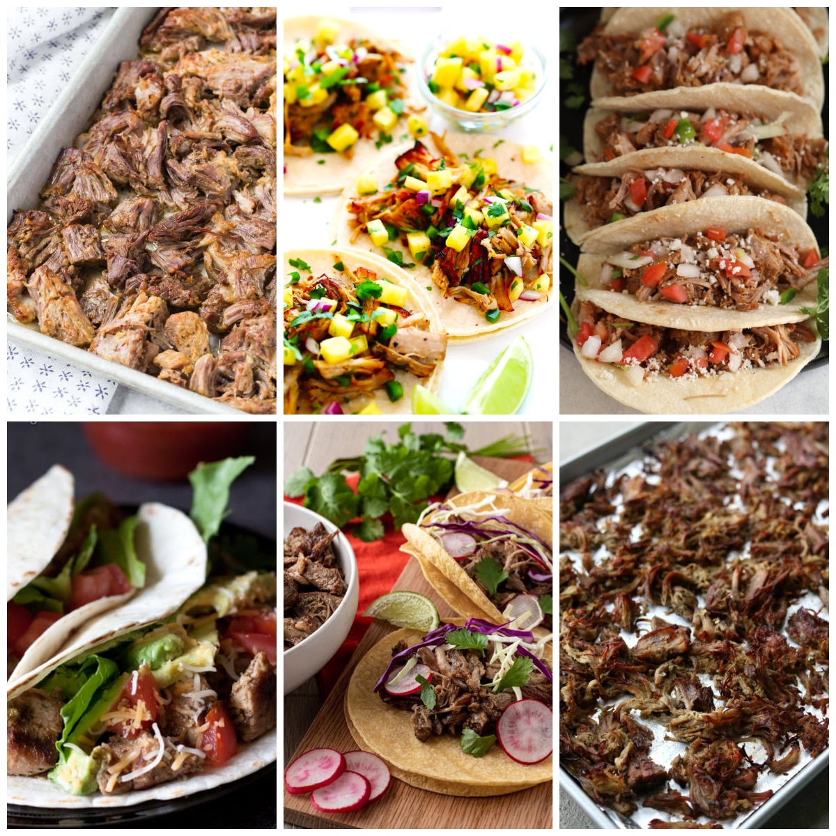 Instant Pot Pork Carnitas collage photo of featured recipes