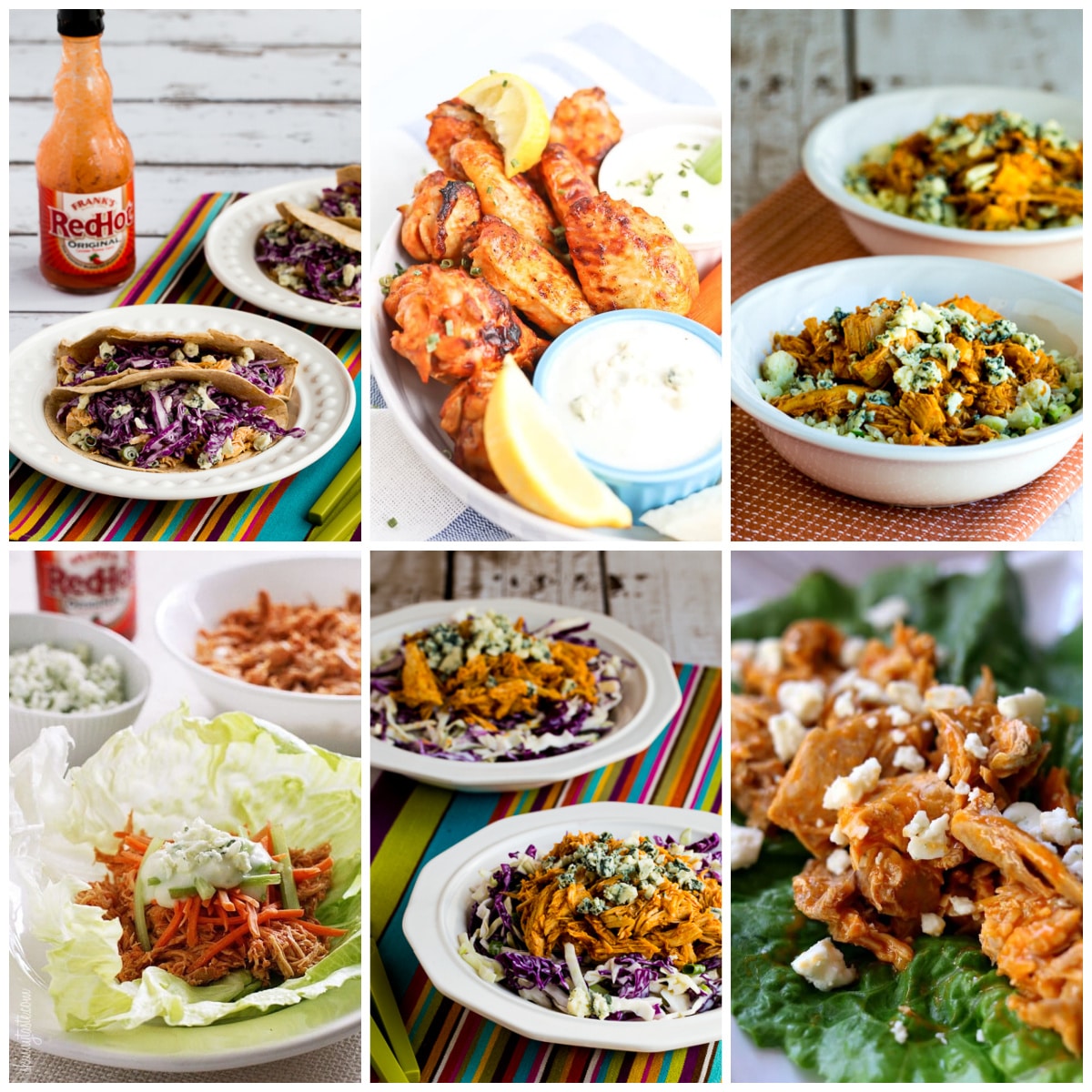 Low-Carb Instant Pot Buffalo Chicken Recipes collage of featured recipes