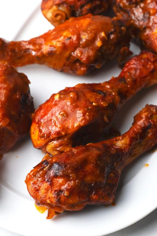 Slow Cooker Spicy Barbecued Drumsticks from Skinny Ms.