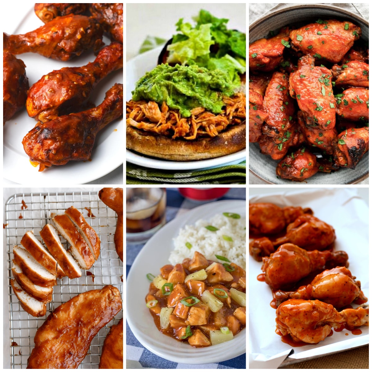 Slow Cooker or Instant Pot Barbecue Chicken Recipes collage of featured recipes