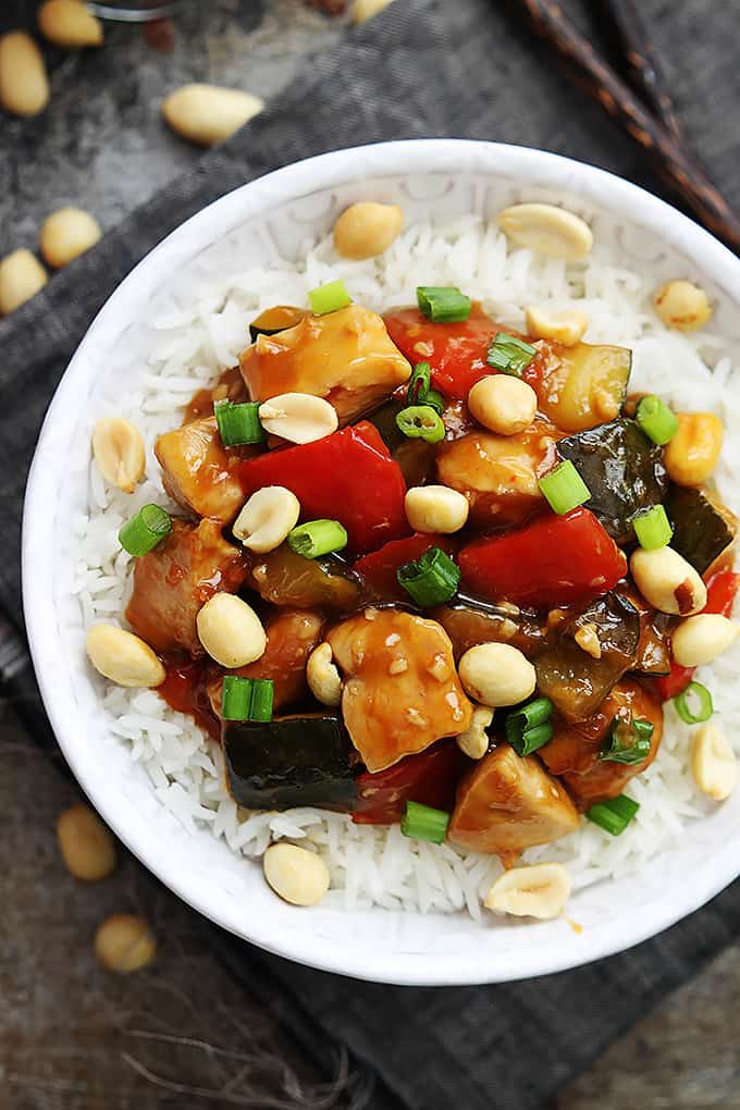 Slow Cooker Kung Pao Chicken from Creme de la Crumb