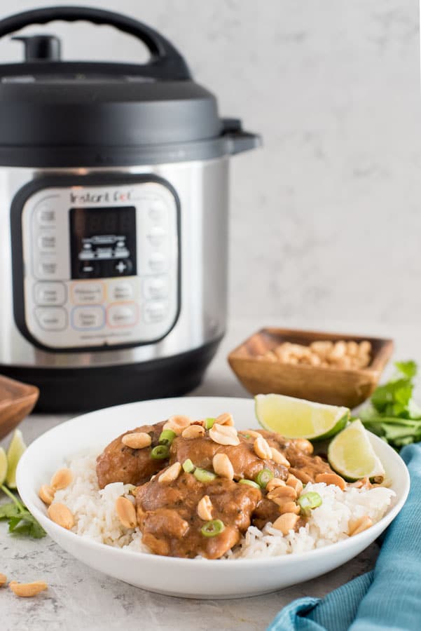 Instant Pot Peanut-Lime Chicken Thighs from Pressure Cooking Today