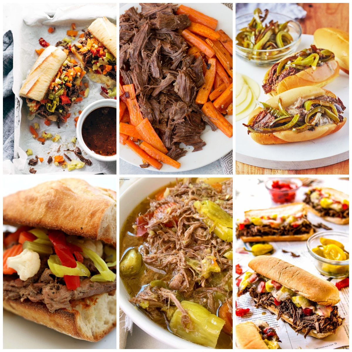 Slow Cooker or Instant Pot Italian Beef Recipes collage photo