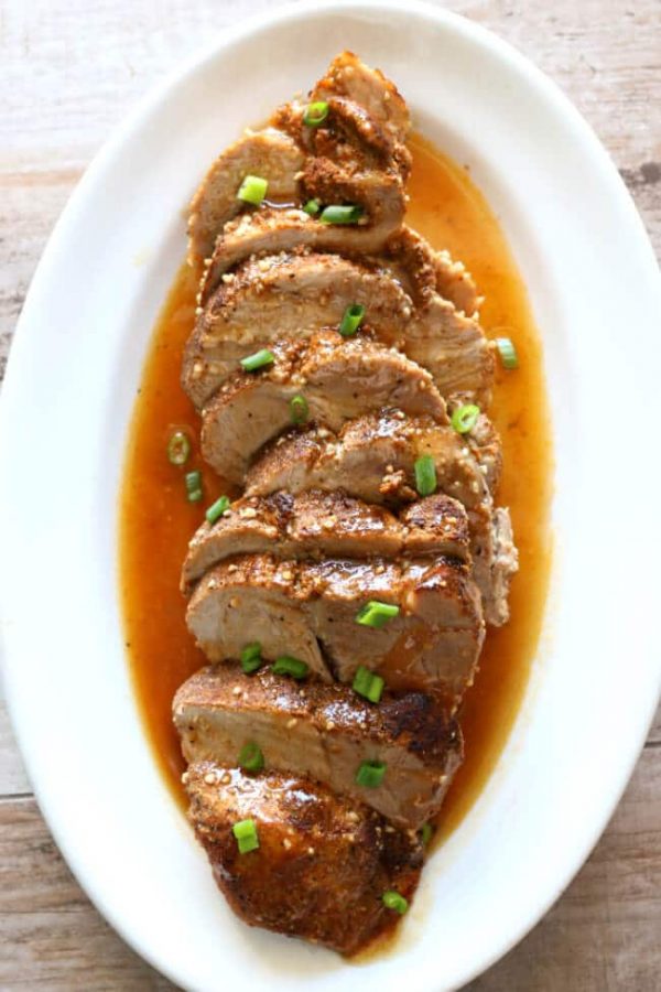 Instant Pot Pork Loin with Honey Butter Garlic Sauce from 365 Days of Slow + Pressure Cooking