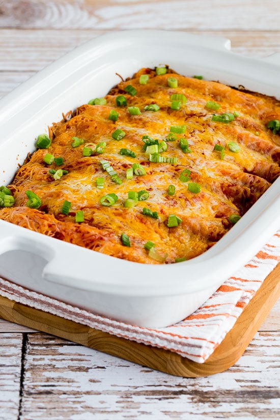 Slow Cooker Sour Cream Chicken Enchiladas from Kalyn's Kitchen