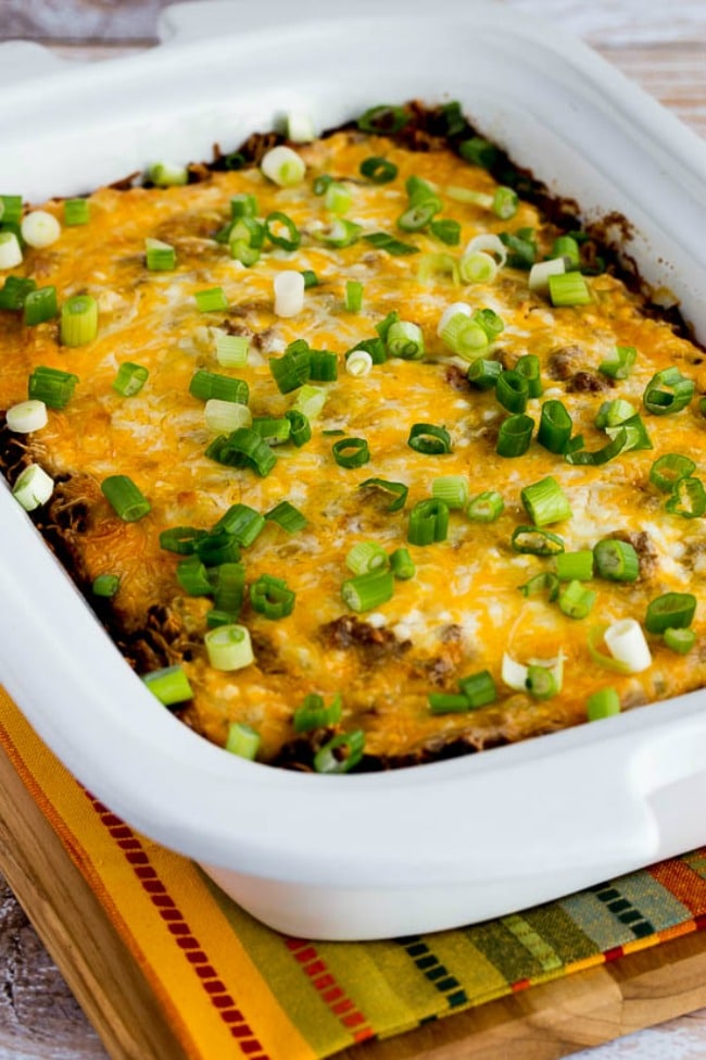 Slow Cooker Mexican Lasagne Casserole from Kalyn's Kitchen