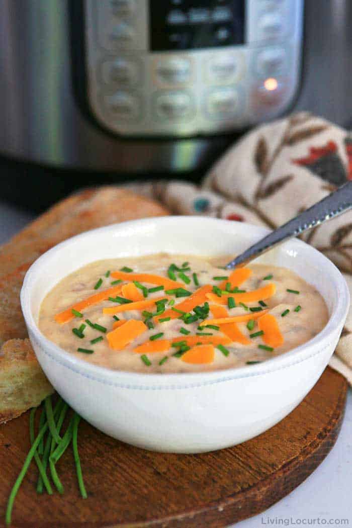 Instant Pot Baked Potato Soup from Living Locurto