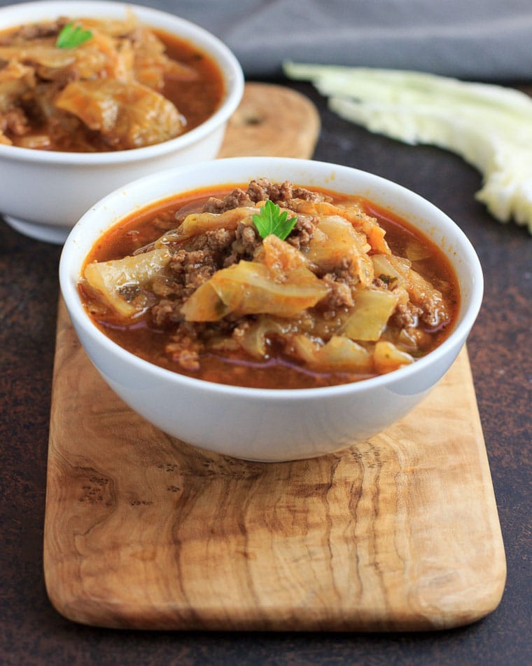 Keto Instant Pot Cabbage Beef Stew from Beauty and the Foodie
