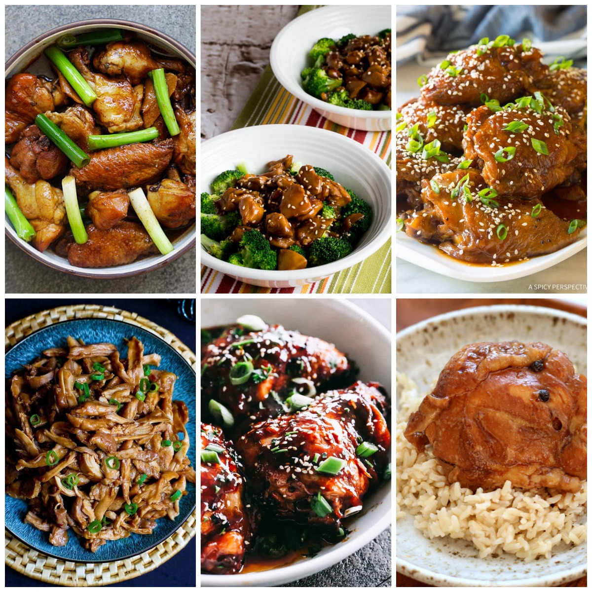 Slow Cooker or Instant Pot Asian Chicken Recipes collage of featured recipes