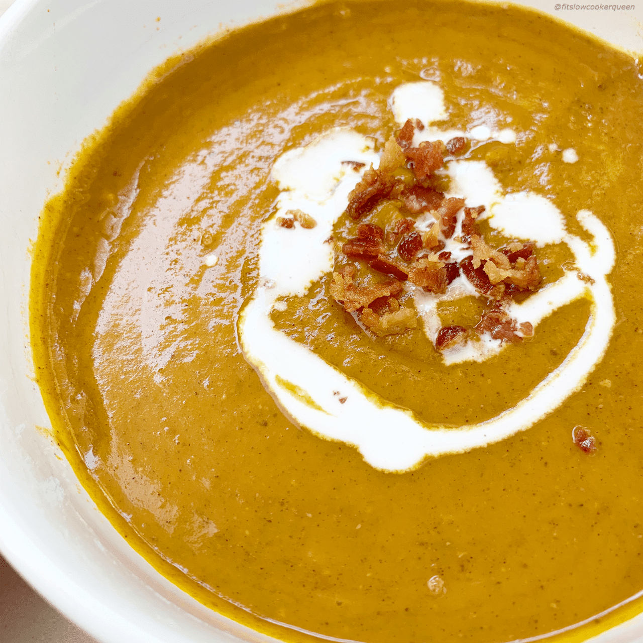 Slow Cooker or Instant Pot Pumpkin Bisque from Fit Slow Cooker Queen