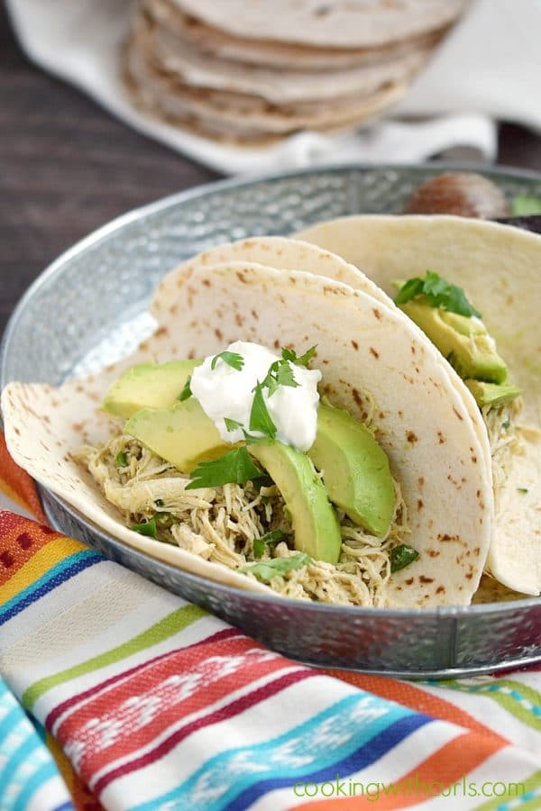 Instant Pot Salsa Verde Shredded Chicken from Cooking with Curls