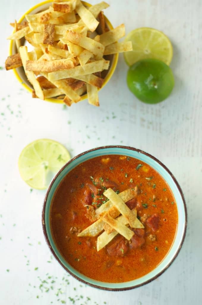 Slow Cooker Beef Enchilada Soup from Slow Cooker Gourmet