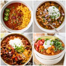 Easy Turkey Chili Recipes collage of featured recipes