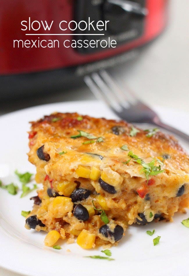 Slow Cooker Mexican Casserole from Easy Cheesy Vegetarian