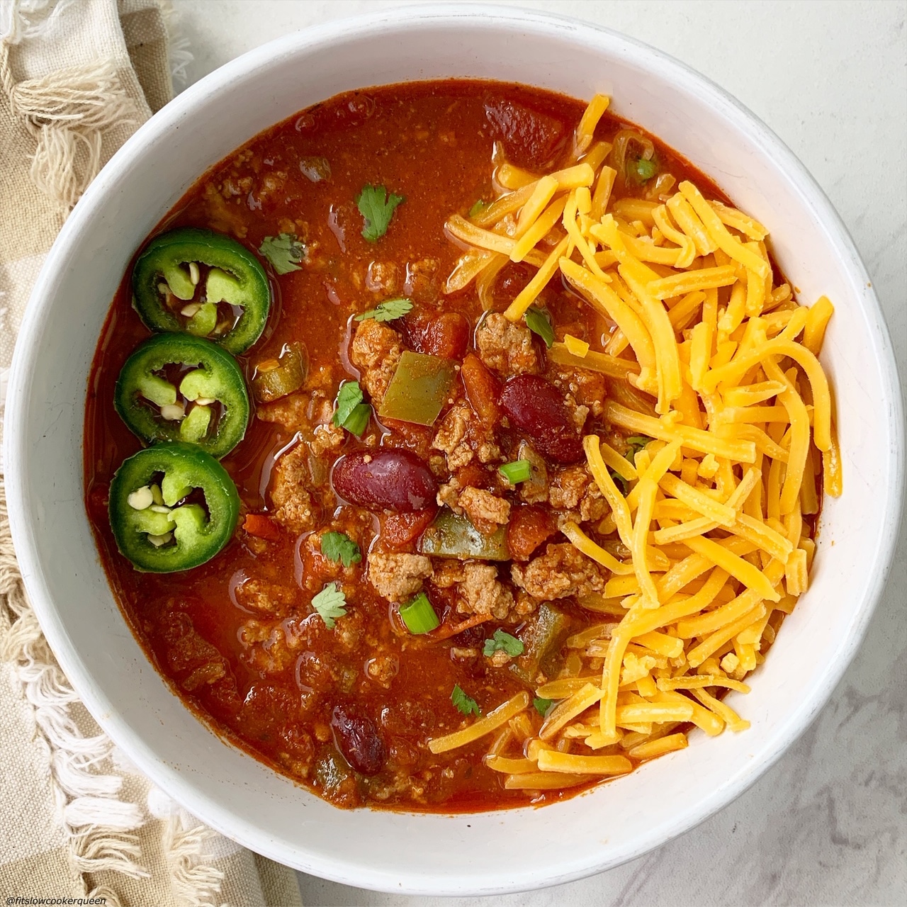 The Best Slow Cooker or Instant Pot Turkey Chili from Fit Slow Cooker Queen