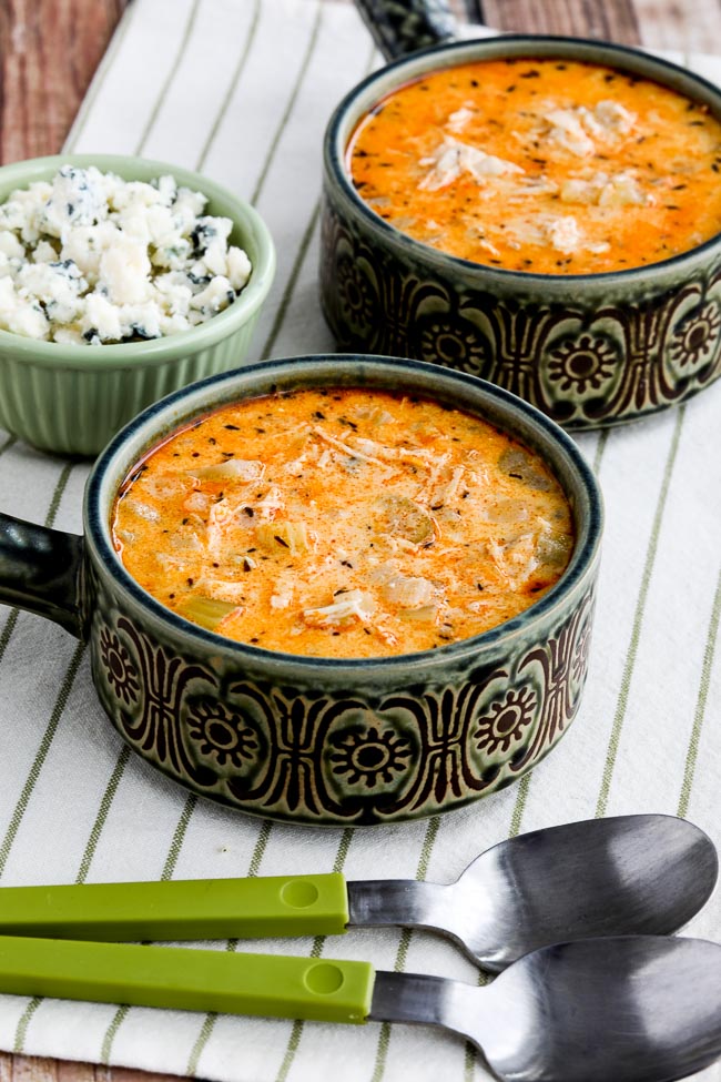 Instant Pot Low-Carb Buffalo Chicken Soup from Kalyn's Kitchen