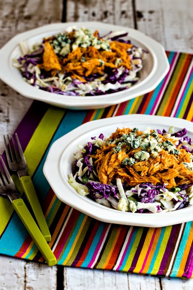 Buffalo Chicken and Blue Cheese Cabbage Bowls from Kalyn's Kitchen