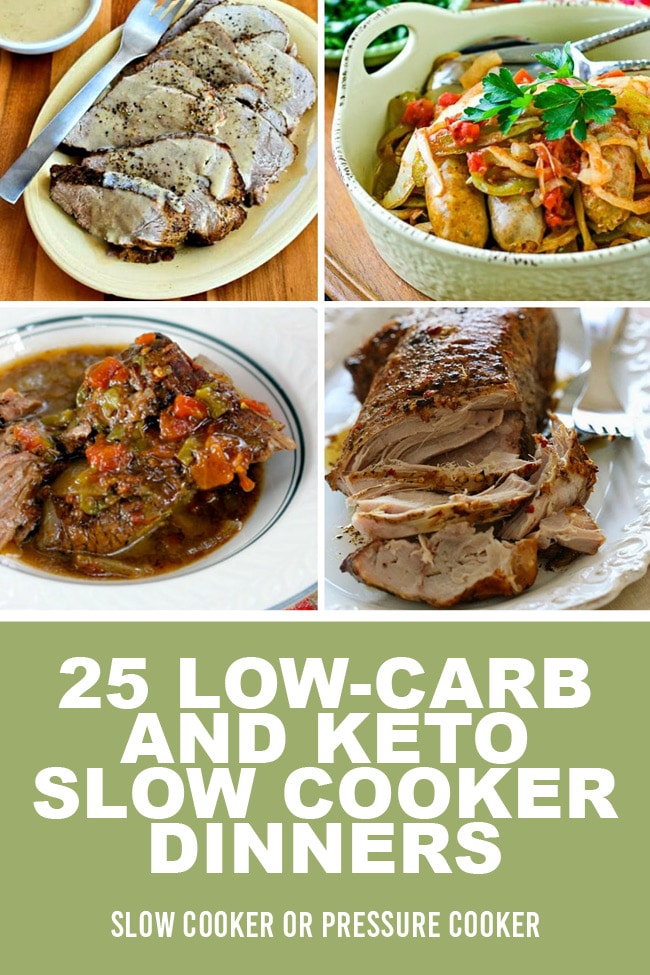 Pinterest image of 25 Low-Carb and Keto Slow Cooker Dinners