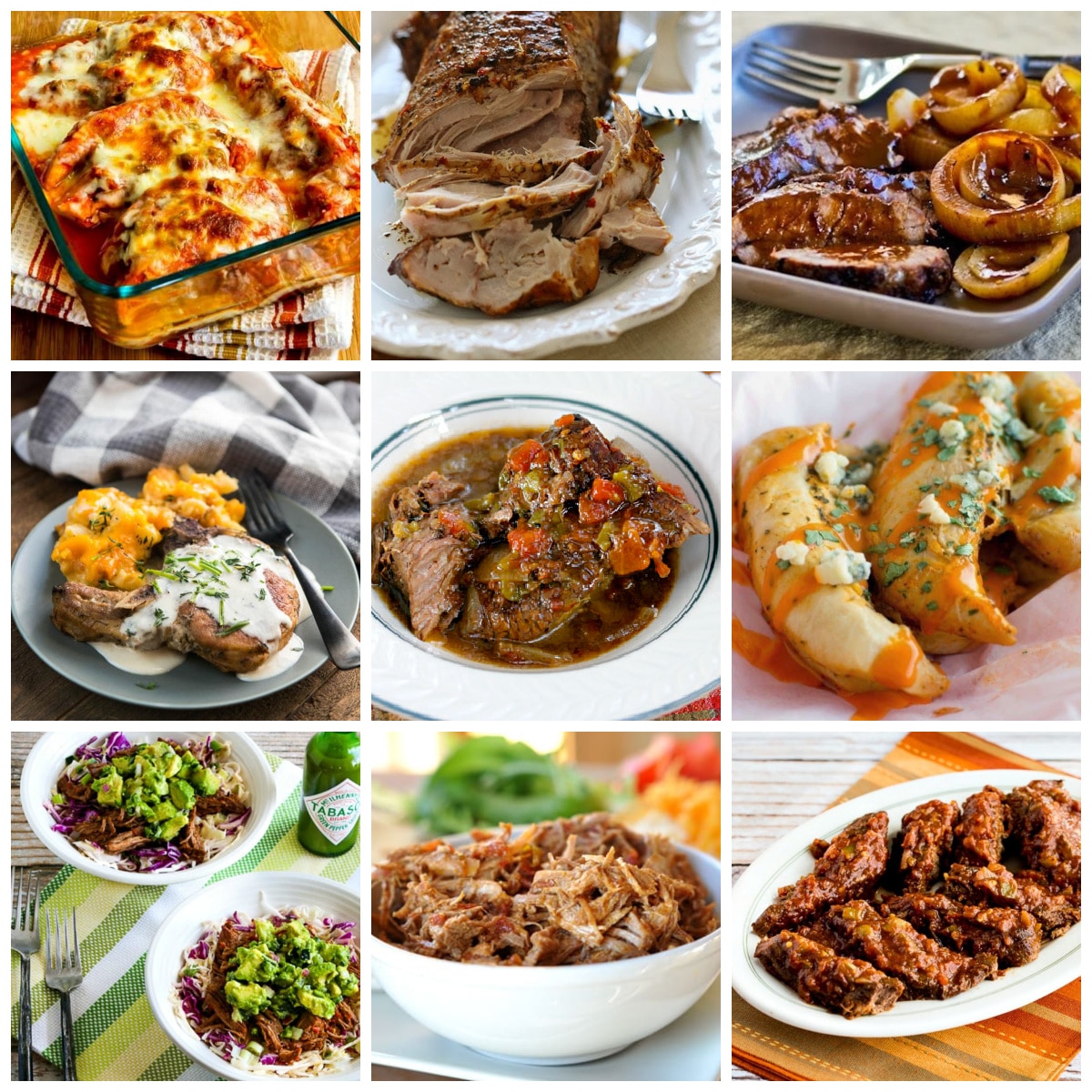 25 Low-Carb and Keto Slow Cooker Dinners collage of featured recipes