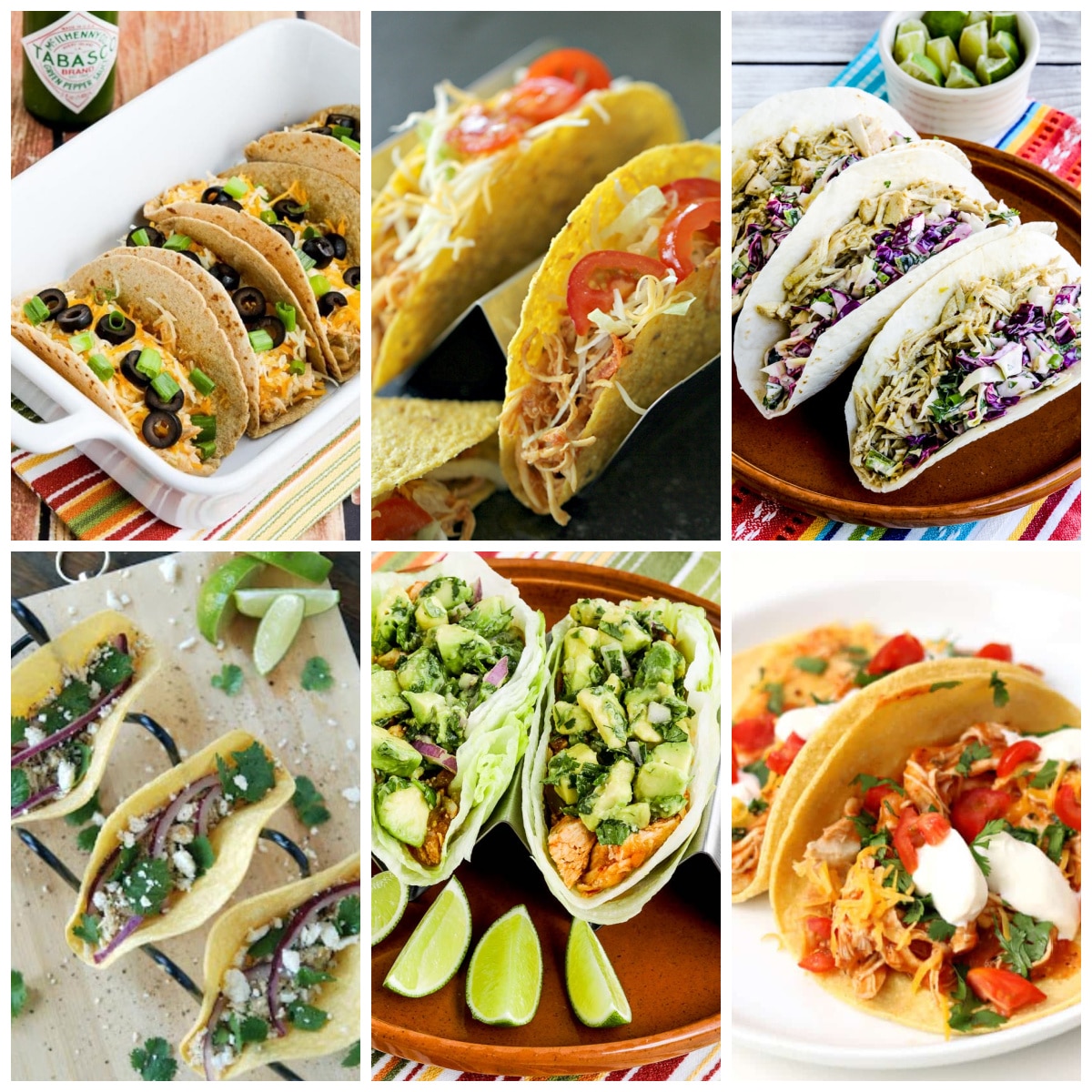 Slow Cooker Chicken Tacos collage of featured recipes