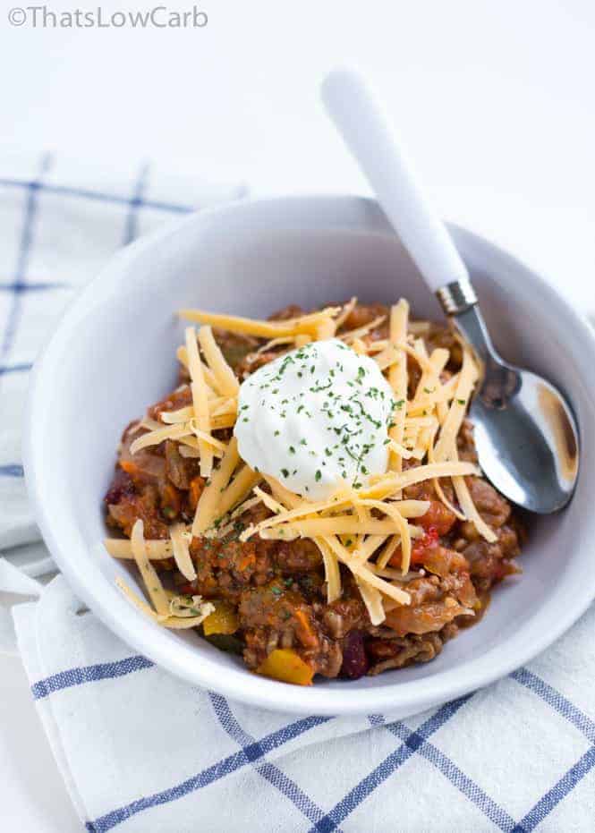 Slow Cooker No Bean Chili from Joy Filled Eats