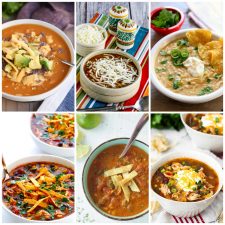 Slow Cooker or Instant Pot Enchilada Soup Recipes collage of featured recipes