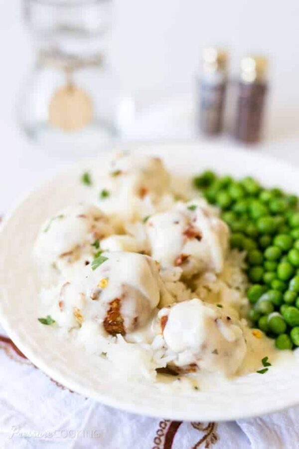 Pressure Cooker Chicken Parmesan Meatballs from Pressure Cooking Today