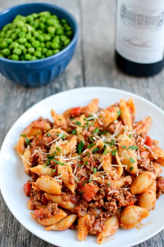 Instant Pot Pasta with Meat Sauce from The Lean Green Bean