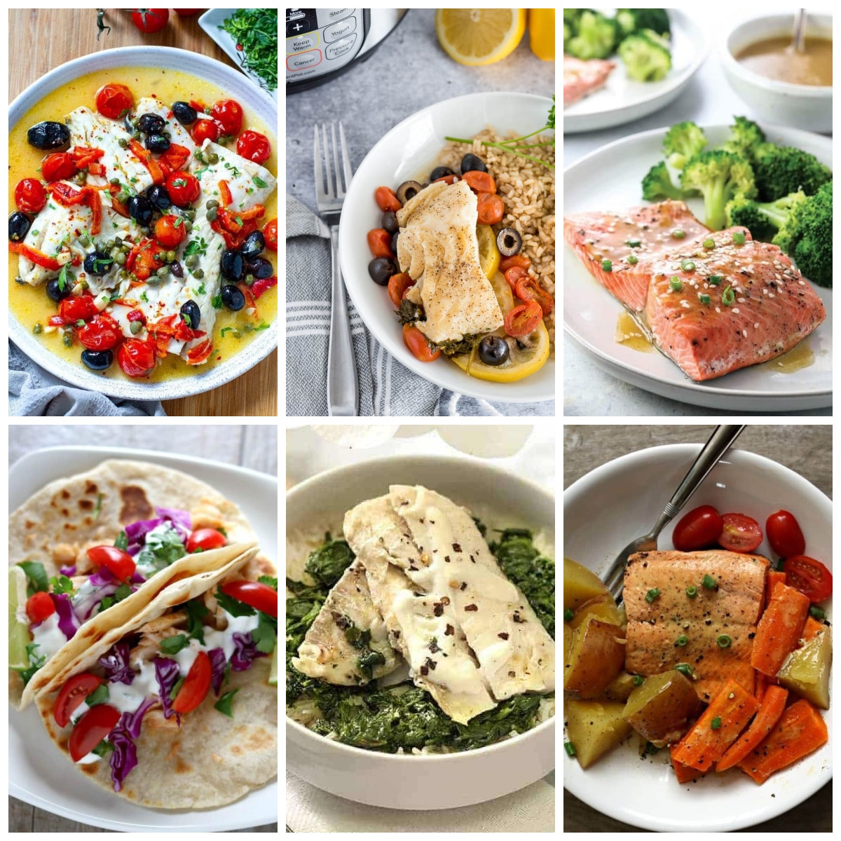 Instant Pot Fish Recipes collage of featured recipes
