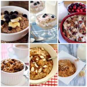 Slow Cooker Overnight Oatmeal Recipes collage of featured recipes