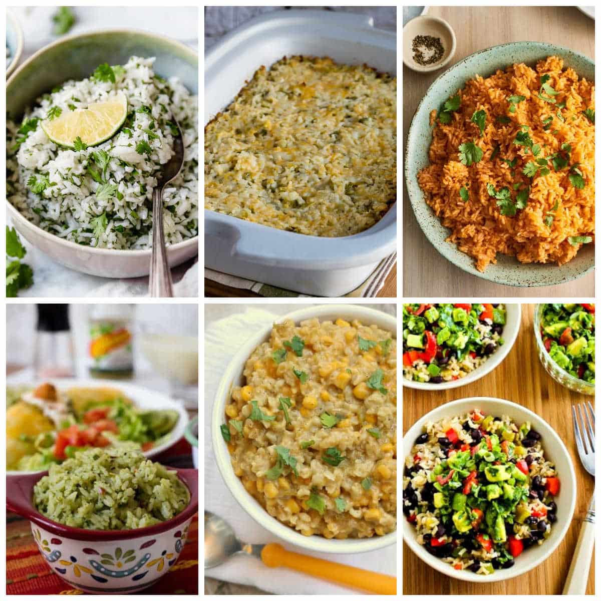 Mexican Rice Recipes collage of featured recipes