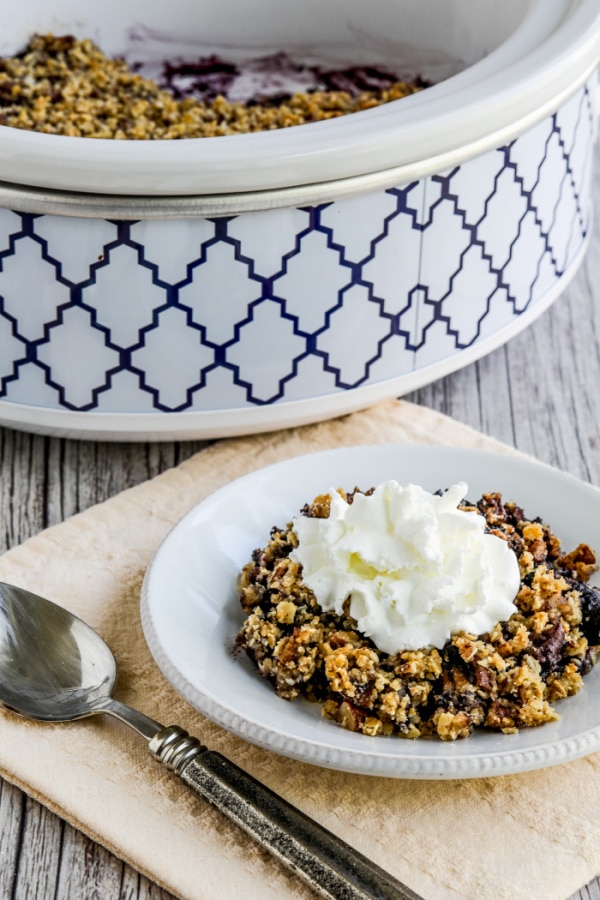 Low-Sugar and Gluten-Free Slow Cooker Blueberry Crisp from Kalyn's Kitchen