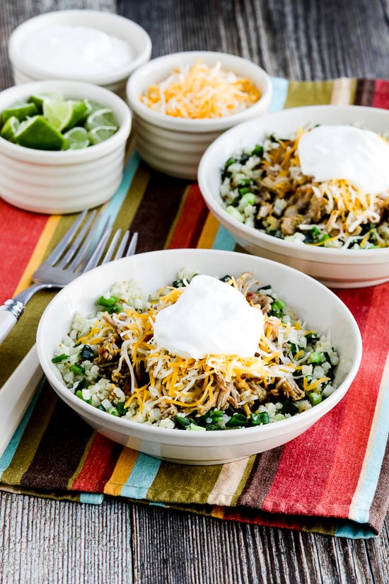 Green Chile Pork Taco Bowl from Kalyn's Kitchen