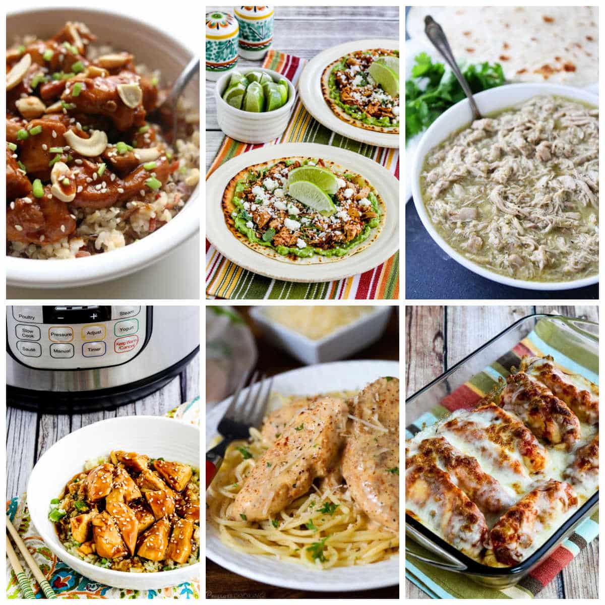 Amazing Instant Pot Chicken Dinners collage of featured recipes