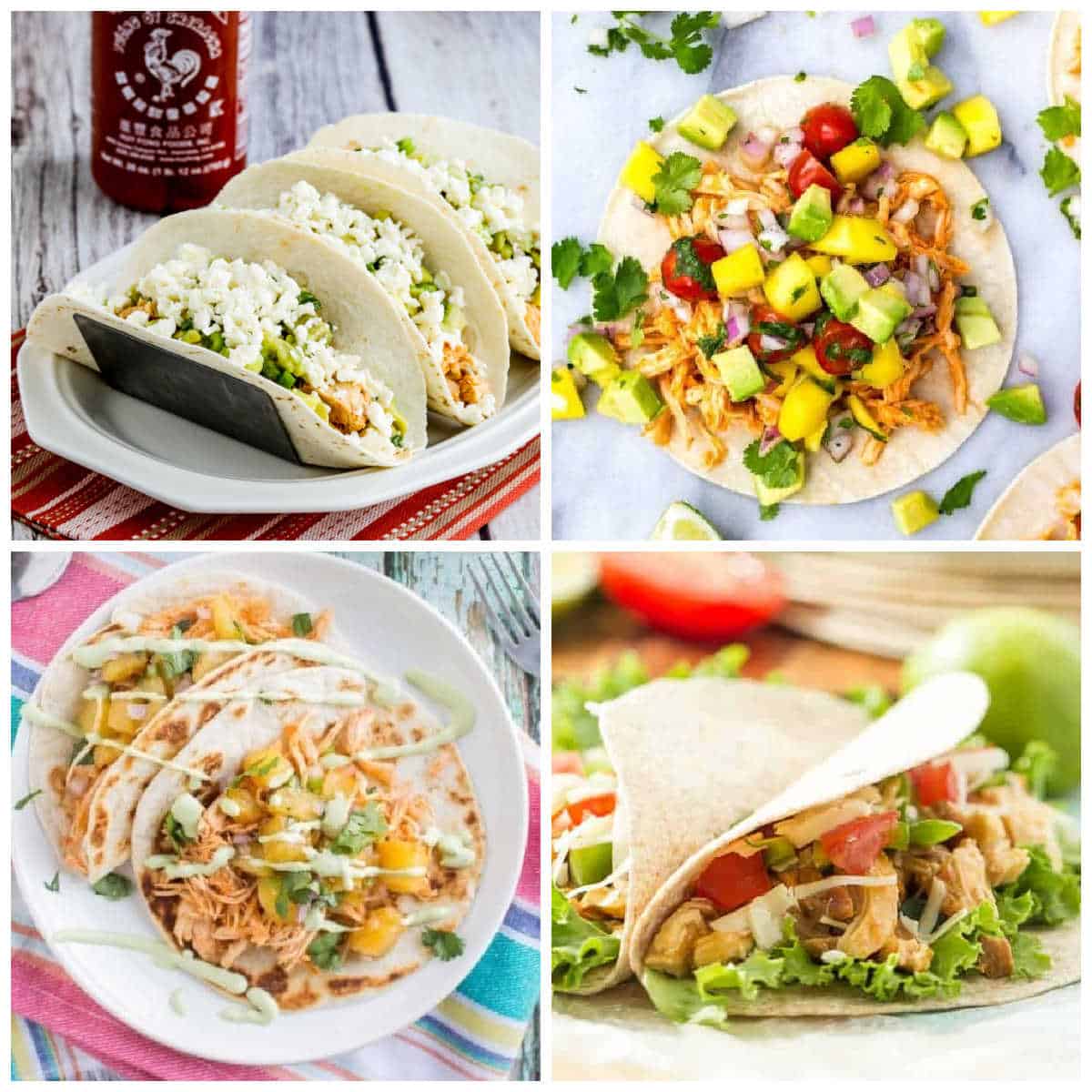 Sriracha Chicken Tacos collage of featured recipes