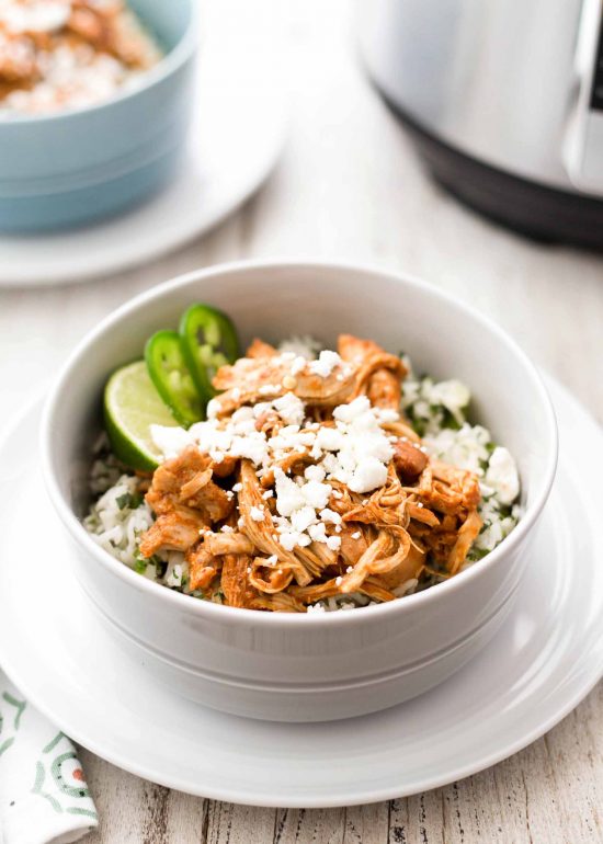 Instant Pot Chipotle Chicken and Rice Bowls from Simply Recipes