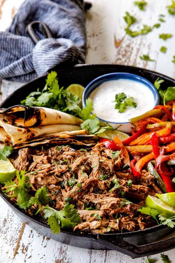 Slow Cooker Honey Lime Salsa Verde Pork from Carlsbad Cravings