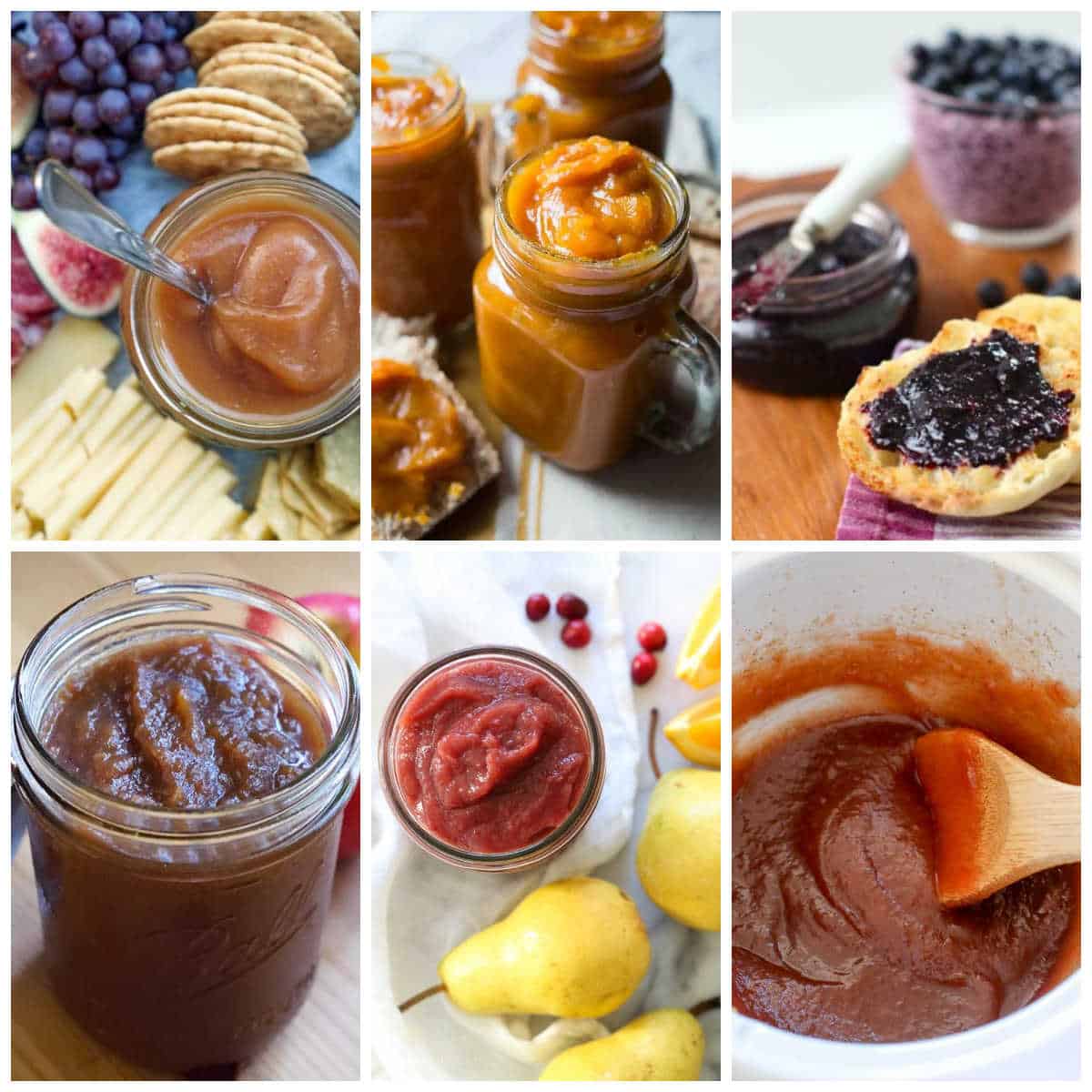 Slow Cooker and Instant Pot Fruit Butter Recipes collage of featured recipes
