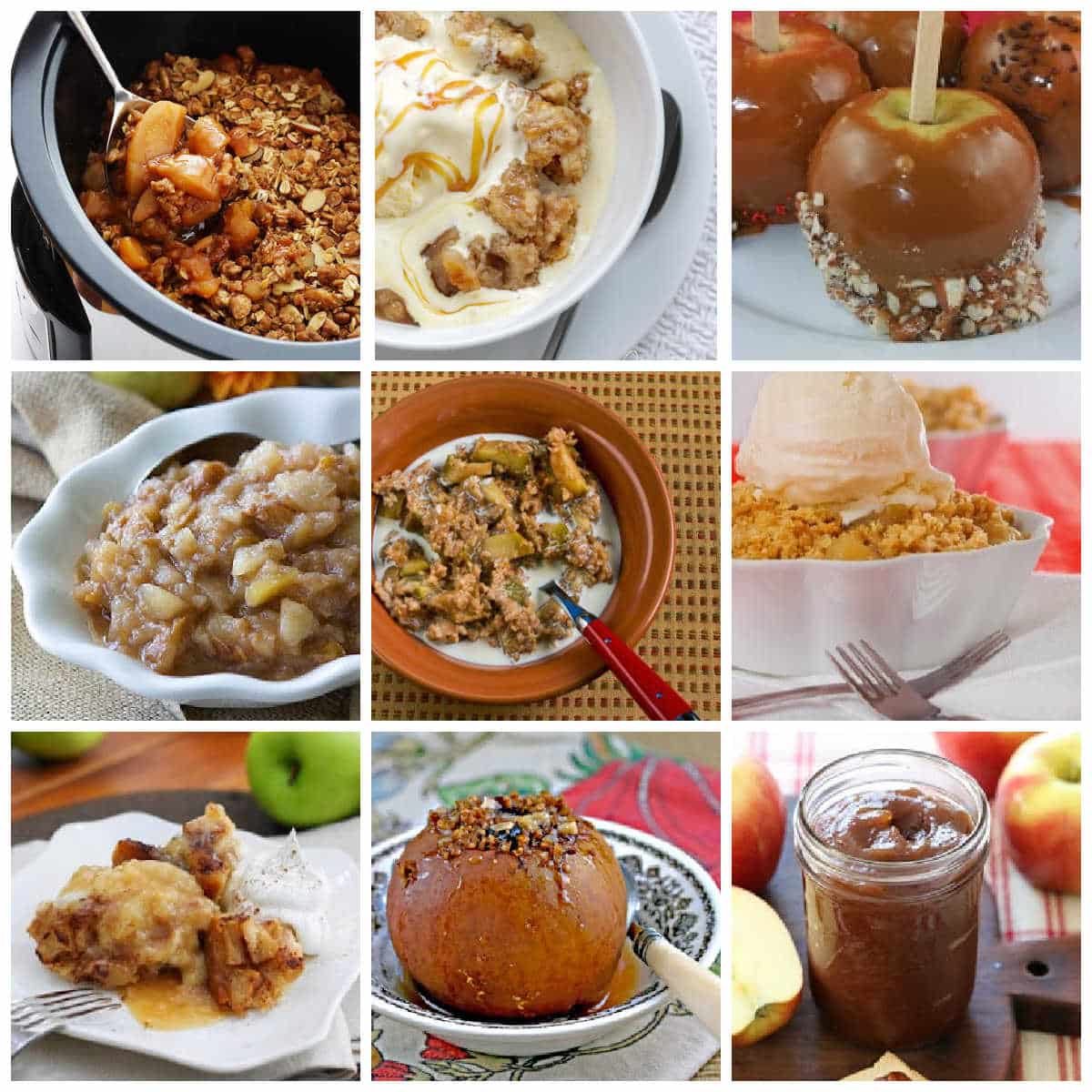 Slow Cooker Apple Recipes collage of featured recipe images