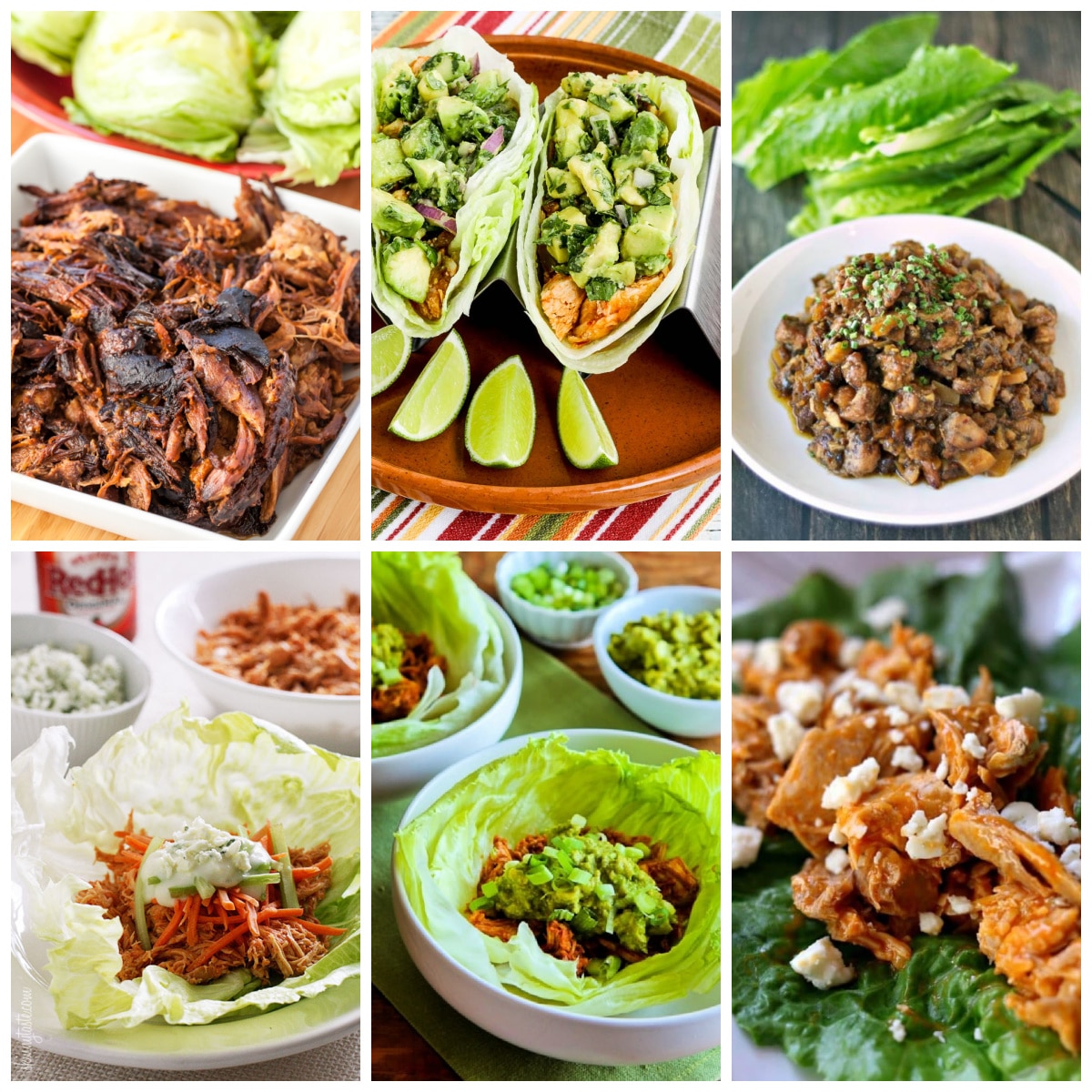 Slow Cooker Lettuce Wraps collage of featured recipes