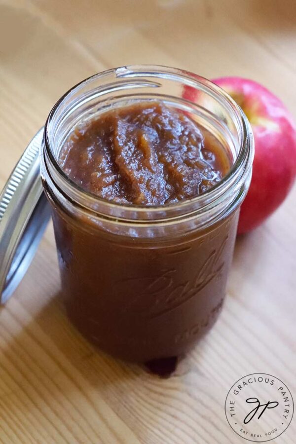 Amish Apple Butter shown in canning jar