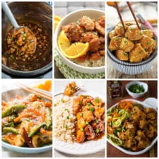 Orange Chicken Recipes (Slow Cooker or Instant Pot) collage of featured recipes