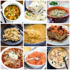 Slow Cooker Pasta Recipes. collage of featured recipes