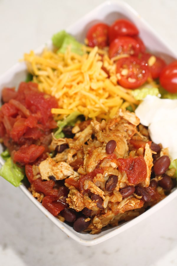 Instant Pot Healthy Chicken Burrito Bowls from Six Sisters' Stuff